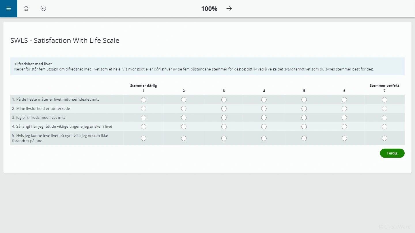 SWLS – Satisfaction With Life Scale | EG