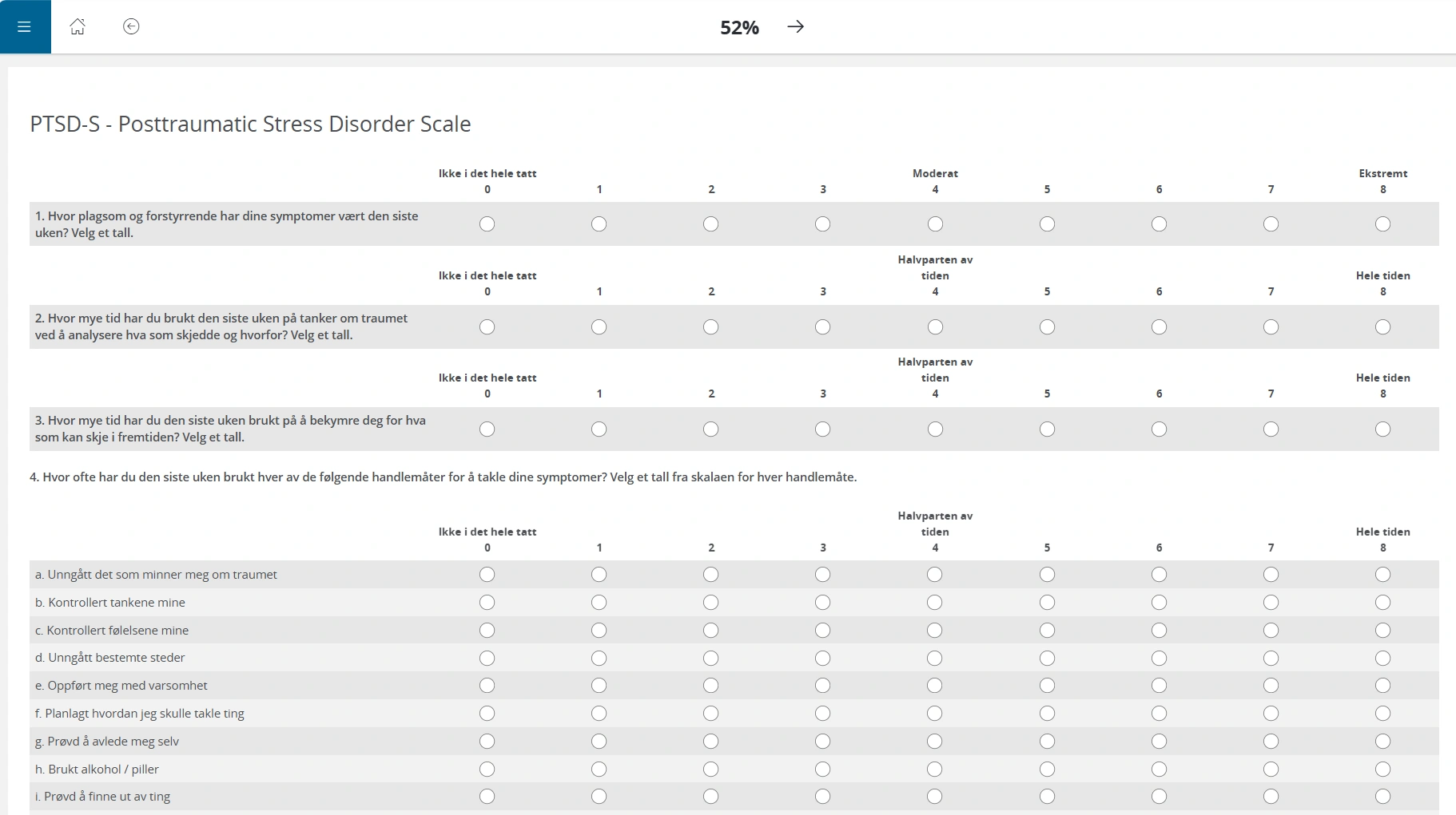 PTSD-S – Posttraumatic Stress Disorder Scale 2.0 | EG