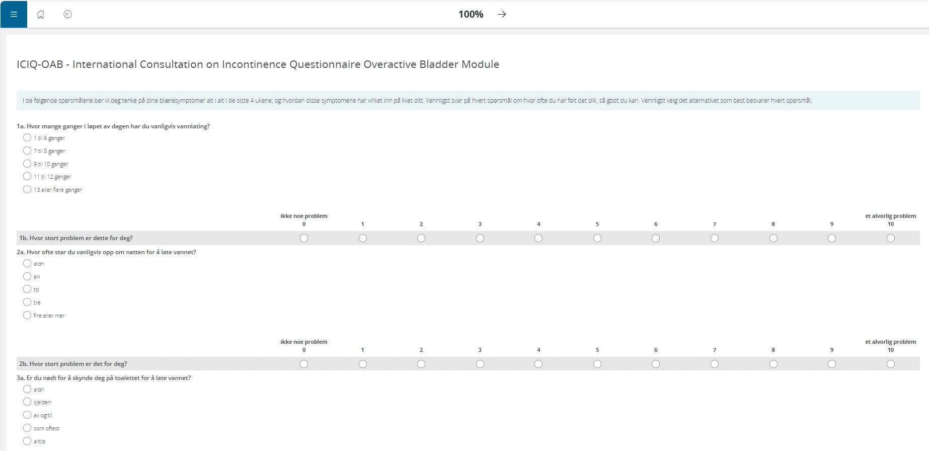 Oab Scale ICIQ-OAB – International Consultation on Incontinence Questionnaire ...